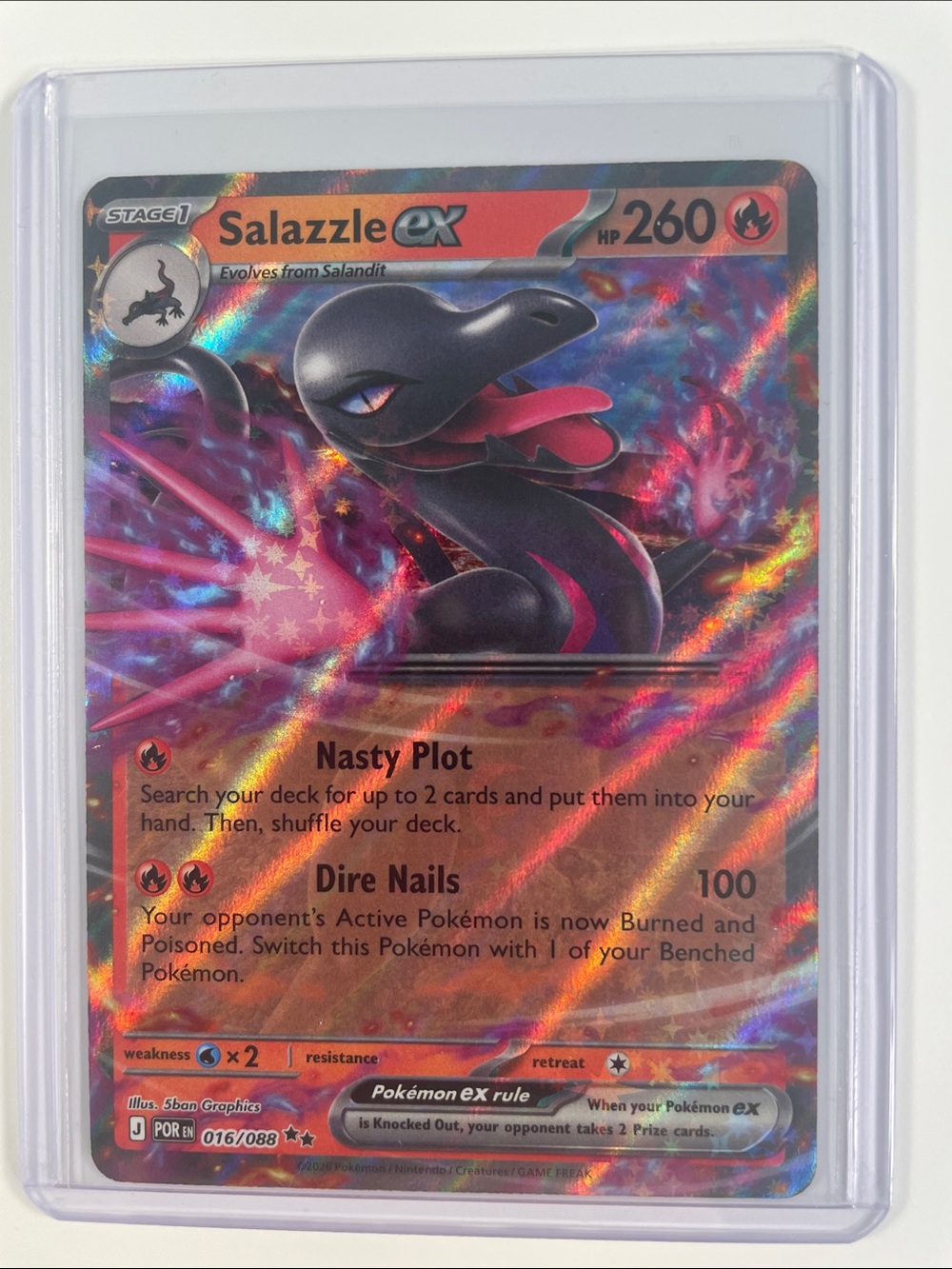 Pokemon Salazzle EX Black & Pink Holo Foil Card